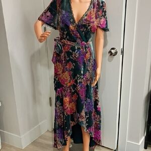 Vibrant Floral High Low Dress